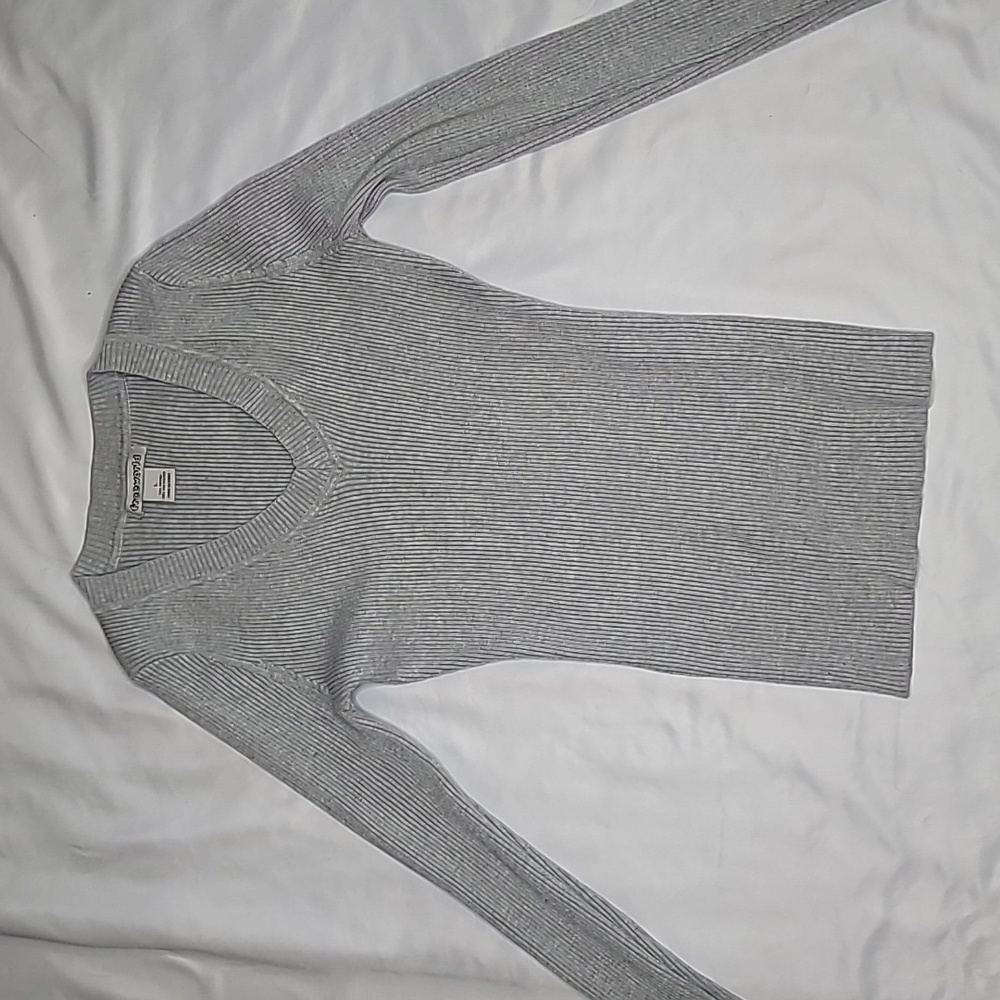 Gray Ribbed Top